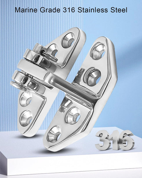Heavy Duty Marine Hatch Hinge 2.75" x 2.6" with Removable Pin, Stainless Steel 316 Hardware for Boat Door