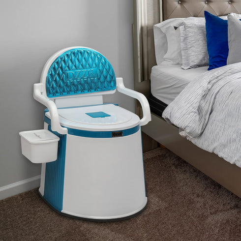 Commode 5 VINGLI Portable Toilet | Back & Handrail Design with Gallon Bucket Inner, Camping RV Toilet for Adult, Kids