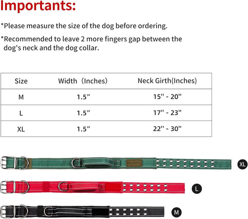 Tactical Dog Collar for Medium and Large Dogs, Adjustable Military Collar with Soft Padded Handle, Heavy Duty Double