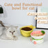 Raised Cat Bowls - Elevated Ceramic Cat Food Bowl for Indoor Cats, Whisker Fatigue, Cute Fruit Themed (Strawberry)