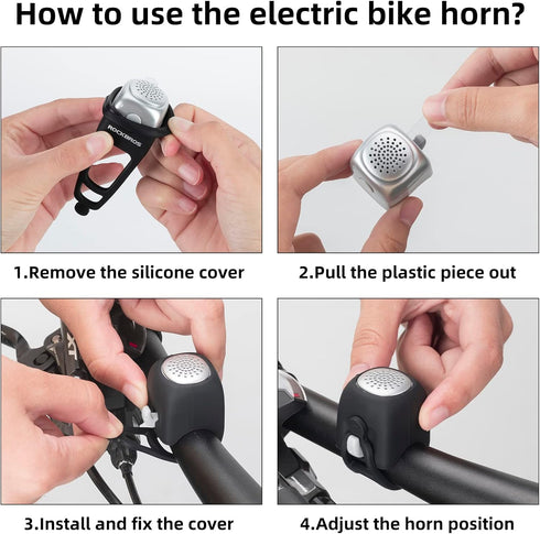 ROCKBROS Electra Bike Bell, Electric Cycling Horn, Water-Resistant Bicycle Horns