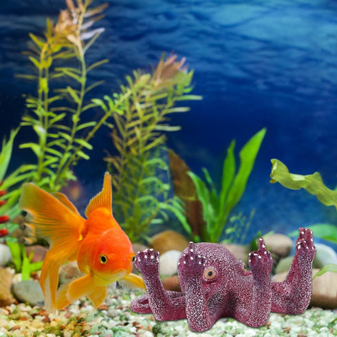 Octopus Aquarium Ornaments, Purple Artificial Sea Life Decoration, Glowing Fingers for Various Fish Tanks