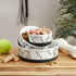Bone Dry Pet Bowl Collection Ceramic Set, Small, Marble, 2 Count, White