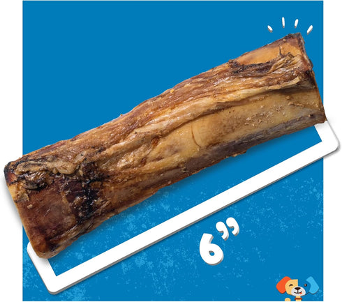 6" (1 Pack) Jack&Pup Marrow Bones for Dogs, Long Lasting Dog Bones for Large Dogs, Marrow Bone, Natural Beef Bone