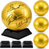 Hiboom 4 Pcs Gold Autograph Soccer Ball with Display Stand, Air Pump for Trophies, Awards