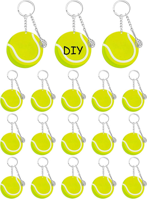 Taiyin 18 Set Large Size Tennis Acrylic Keychain Kit with Pen for Sublimation Vinyl Sticker DIY Crafting