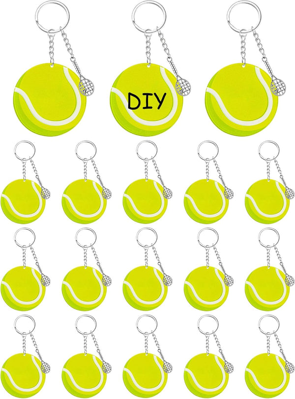Taiyin 18 Set Large Size Tennis Acrylic Keychain Kit with Pen for Sublimation Vinyl Sticker DIY Crafting
