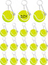 Taiyin 18 Set Large Size Tennis Acrylic Keychain Kit with Pen for Sublimation Vinyl Sticker DIY Crafting