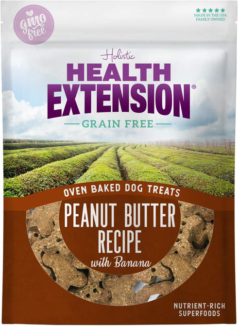 Health Extension Oven-Baked Dog Treat - Gluten & Grain-Free Peanut Butter & Banana Recipe (2.25 lb / 1020 g)