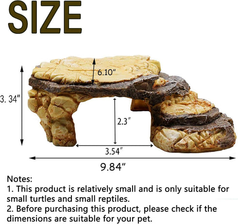 kathson Resin Basking Platform for Turtles, Tortoise Climbing Ramp, Reptile Hides, Aquarium Decorations for Lizards