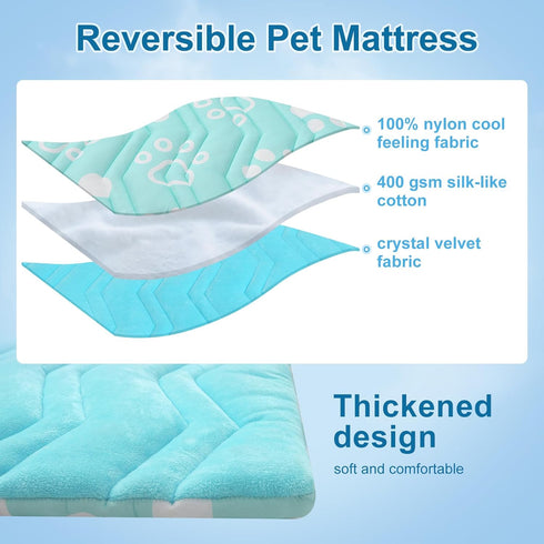 BEAUTYZOO Upgrade Extra Large Dog Cooling Mat, Reversible Self-Cooling Blanket, Machine Washable, 36"x23"