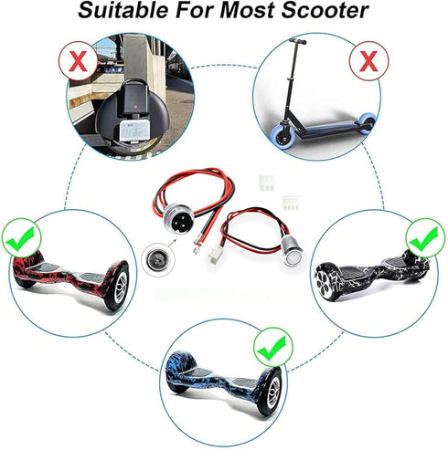 GYL Hoverboard Charging Port Replacement for Gotrax/Hover-1/SISIGAD Electric Scooter Charger Port Cable