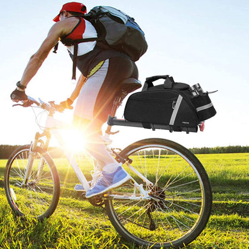 MOSISO Waterproof Bike Rack Bag, Rear Seat Bag Cycling Carrier, Reflective Cargo Storage with Water Bottle Holder