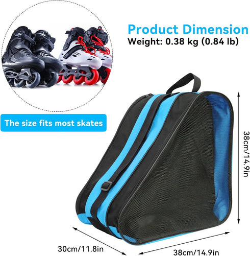 Qavctw Ice Skate Roller Skate Bag with T Tool, Adjustable Shoulder Strap, Top Handle, Premium Oxford Cloth