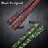 Practice Butterfly Knife Trainer, 2 Pack Steel Folding Comb, Unsharpened Blade, No offensive Bilsong for Beginners Training Outdoor Indoor Camping Tactical (Red & Green) by AIFUSI