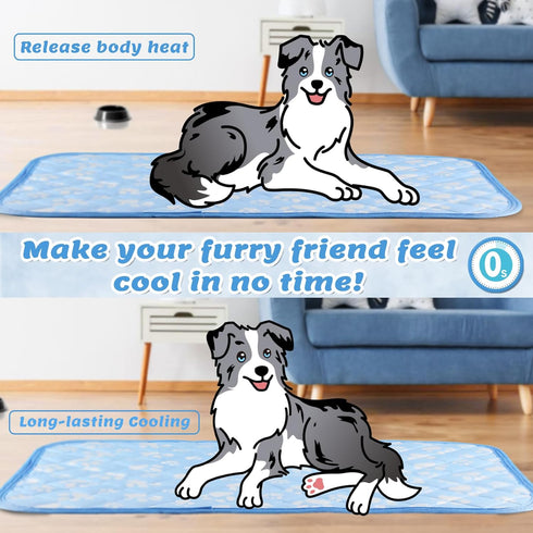 Rywell Upgrade Self-Cooling Mat for Dogs, Extra Large 44'' x 32'', Washable Non-Toxic Summer Pet Outdoor Bed