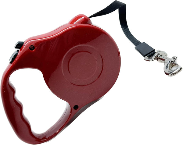 16ft Belt Retractable Dog Leash, 2 Release Stop Buttons, up to 45 Lbs, Red
