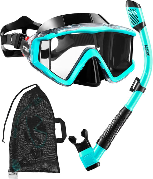 Aegend Snorkeling Gear for Adults Youth Kids, Snorkel Mask with Top Dry
