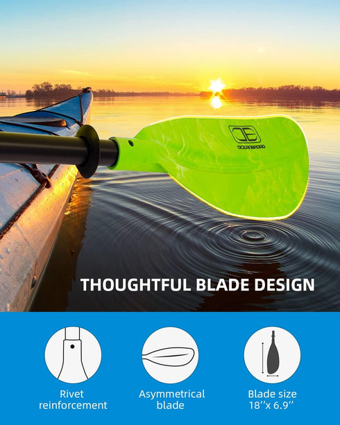 OCEANBROAD Adjustable Kayak Paddle, 86in/220cm to 94in/240cm for Boating and Canoeing