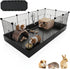 PAWING 12 Panels Small Animal Playpen with Waterproof Mat - Durable Metal Wire