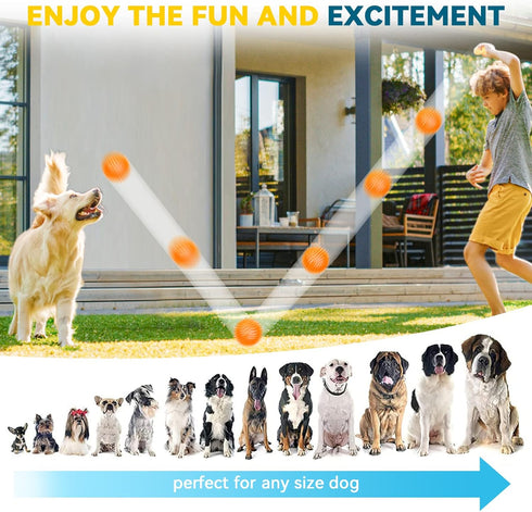 3.5” Large Dog Toys Ball - 6 Pack Squeaky Dog Toys - Durable Fetch Toys for Aggressive Chewers and Teething