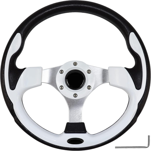 Universal Golf Cart Steering Wheel - Skid Steering Wheel for Club Car EZGO RXV, TXT, Yamaha, Precedent, Tempo, DS