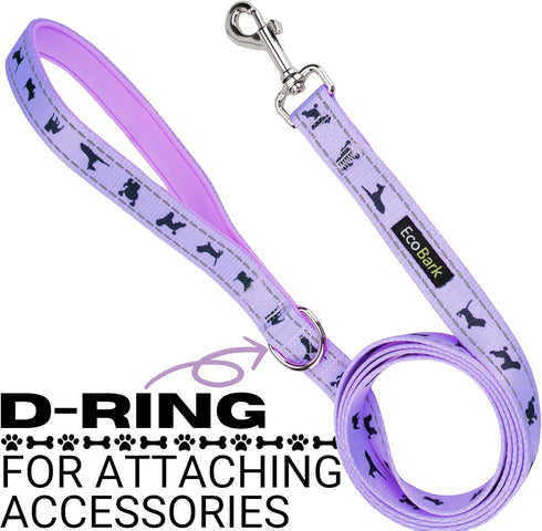 EcoBark Dog Leash - Soft Reflective Comfort Training Leash with Padded Handle for Small Medium Large Dogs