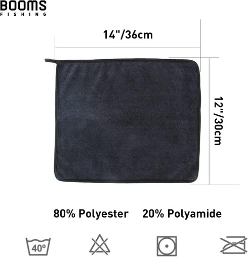 B0T 3 Pack Booms Fishing Microfiber Fishing Towel with Clip, Black