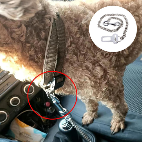JLEivvi Dogs(60cm) Stainless Steel No chew Dog Car Seat Belt, Stainless Steel Dog Car Seat Belt Vehicle Travel Dog