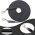 Tie Out Rope Dog Leash, Heavy Duty Nylon Check Cord for Medium Large Dogs, 8-50FT Indoor/Outdoor Playing (Black, 3/8" x
