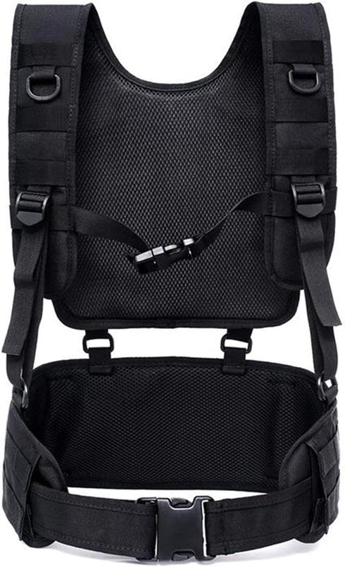 Tactical Padded Battle Belt with Detachable Suspender Straps for Army Training and Outdoors Duty