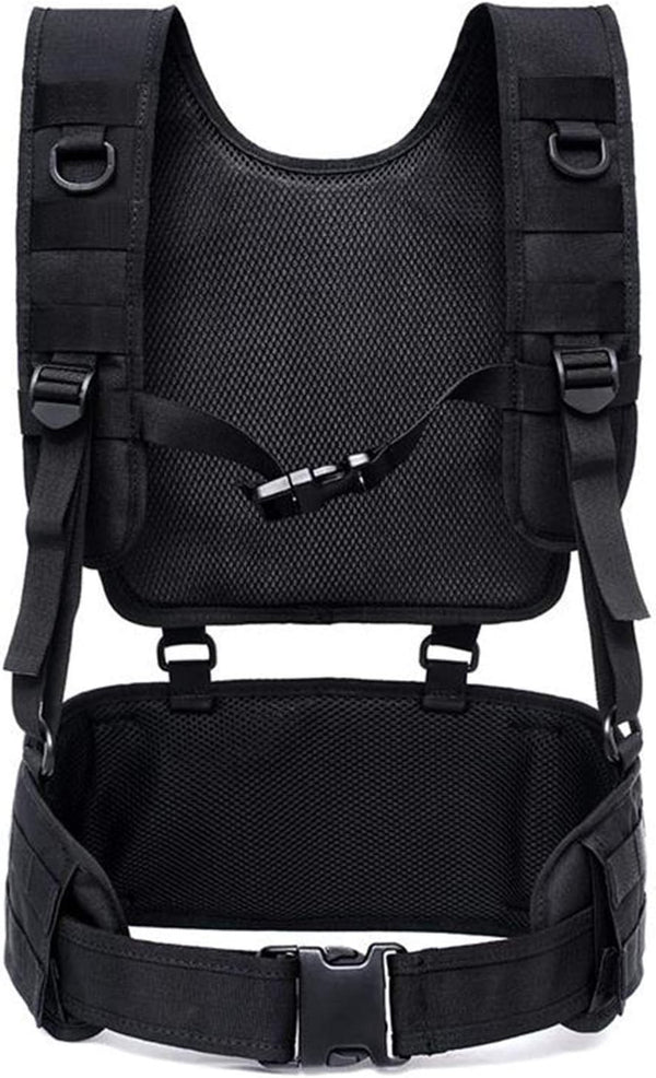 Tactical Padded Battle Belt with Detachable Suspender Straps for Army Training and Outdoors Duty