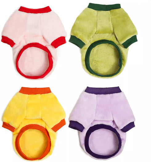Puppy Dog Clothes Winter Sweater in Medium Strawberry, Flannel Velvet Pet Cat Cute Fruit Fleece for Small Dogs