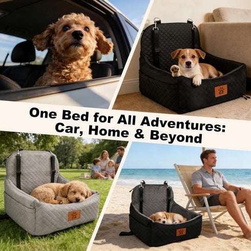 30 lbs, Small Dog Car Seat for Small Dogs Under Memory Foam Pet Car Seat with Joint Relief & Washable Cover, Portable
