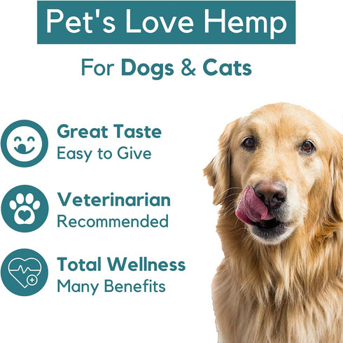 PB Pets Organic Hemp Oil for Dogs and Cats - Liquid Supplement for Calming, Hip & Joint Support, and Overall Wellness