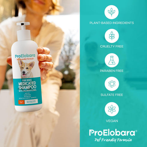 16 OZ Medicated Dog Shampoo for Allergies and Itching: Antifungal Dog Shampoo, Yeast Infection and Bacterial Treatment