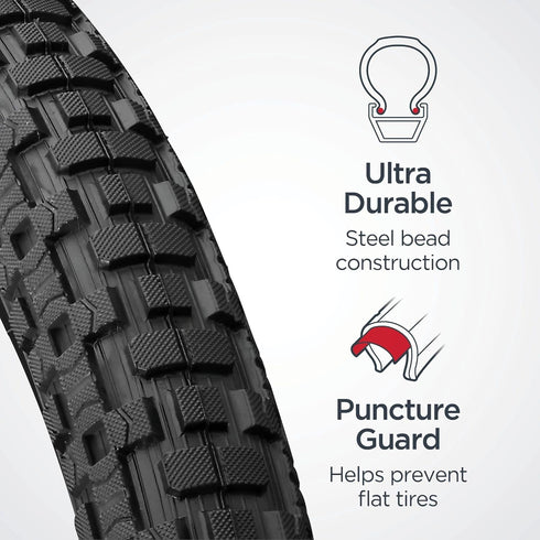 Schwinn Replacement Bike Tire, Mountain Bike, Fast Rolling Tread, 20 x 2.12-Inch by Schwinn