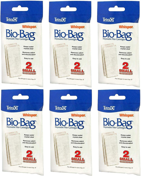 Tetra Whisper Bio-Bag Filter Cartridges Small - 12 Total Filters (6 Packs with 2 Filters)