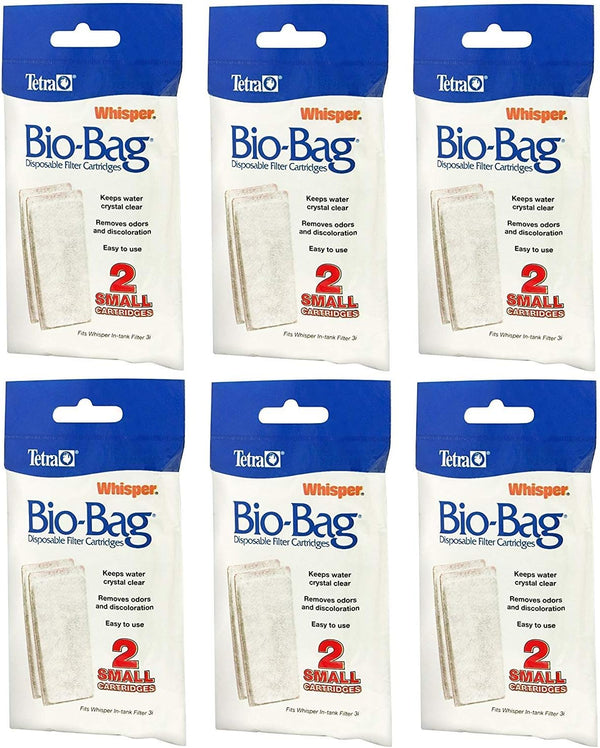 Tetra Whisper Bio-Bag Filter Cartridges Small - 12 Total Filters (6 Packs with 2 Filters)