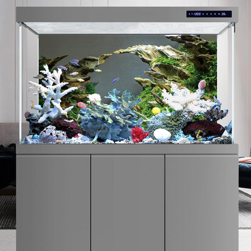 AWERT 36x24 inches Stone Aquarium Background - Aquatic Plant River Bed & Lake Vinyl Background