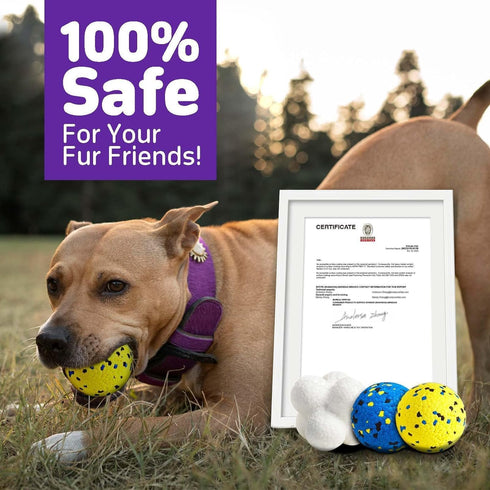 Durable Dog Chew Balls for Aggressive Chewers - Atom Teething Toys for Medium and Large Dogs, 3 Pack