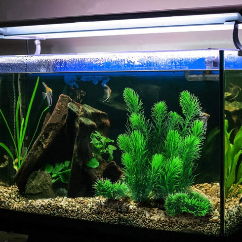 MyLifeUNIT Aquarium Plants, Artificial Decorations for Fish Tank Decor, Pack of 4