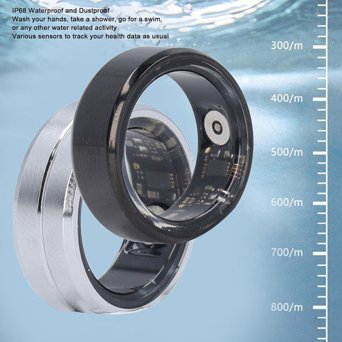 Smart Health Ring, IP68 Waterproof Ultralight Fitness Tracker Ring, Rechargeable Sports Monitor, Sleep Tracking