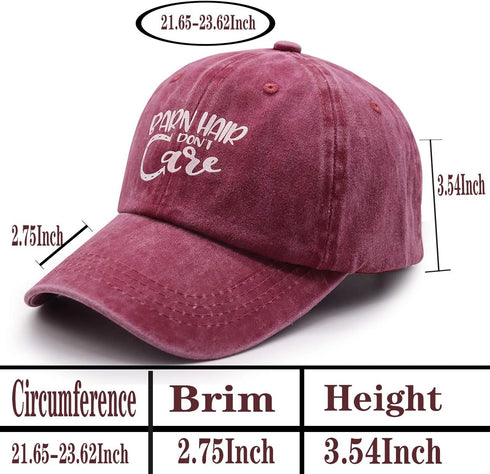 KKMKSHHG Barn Hair Don't Care Baseball Cap, Adjustable Vintage Cotton Denim Dad Hat for Women and Men