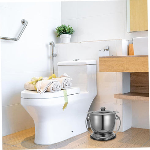 Portable Stainless Steel Toilet Stool - Adult Urinal with Lid