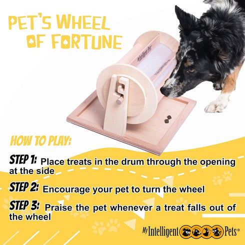 Wheel of Fortune Pet Treat Dispenser Toy, Enrichment Toy for Pets, Mental Simulation, Fights Boredom