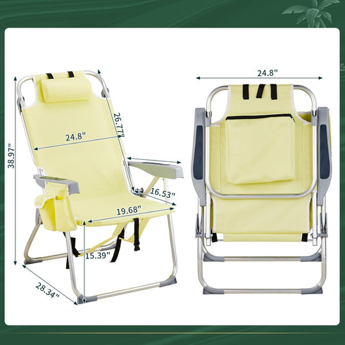 myoihomora Backpack Outdoor Beach Lawn Chairs,High Oxford Cloth Foldable Camping Chair,Portable Lightweight Beach