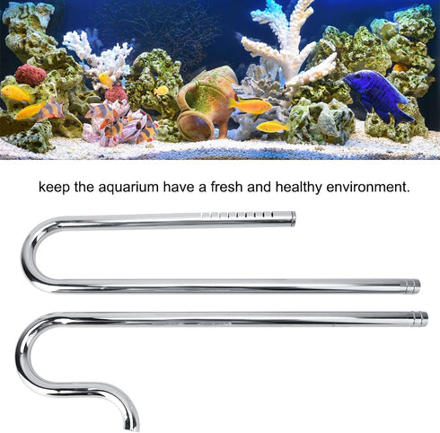 Aquarium Inflow Pipe - Lily Pipe Stainless Steel Surface Skimmer, Durable Outflow Oil-Film Filter Pipe (16/22mm)