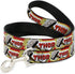 THOR & Hammer Buckle-Down Pet Leash, Red/Yellow/White, 4 Feet Long, 1.5" Wide
