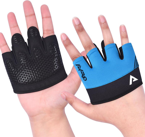 AYRO Minimal Workout Gloves, Short Partial Gym Weight Lifting Gloves Grip Pads for Men & Women with Full Palm